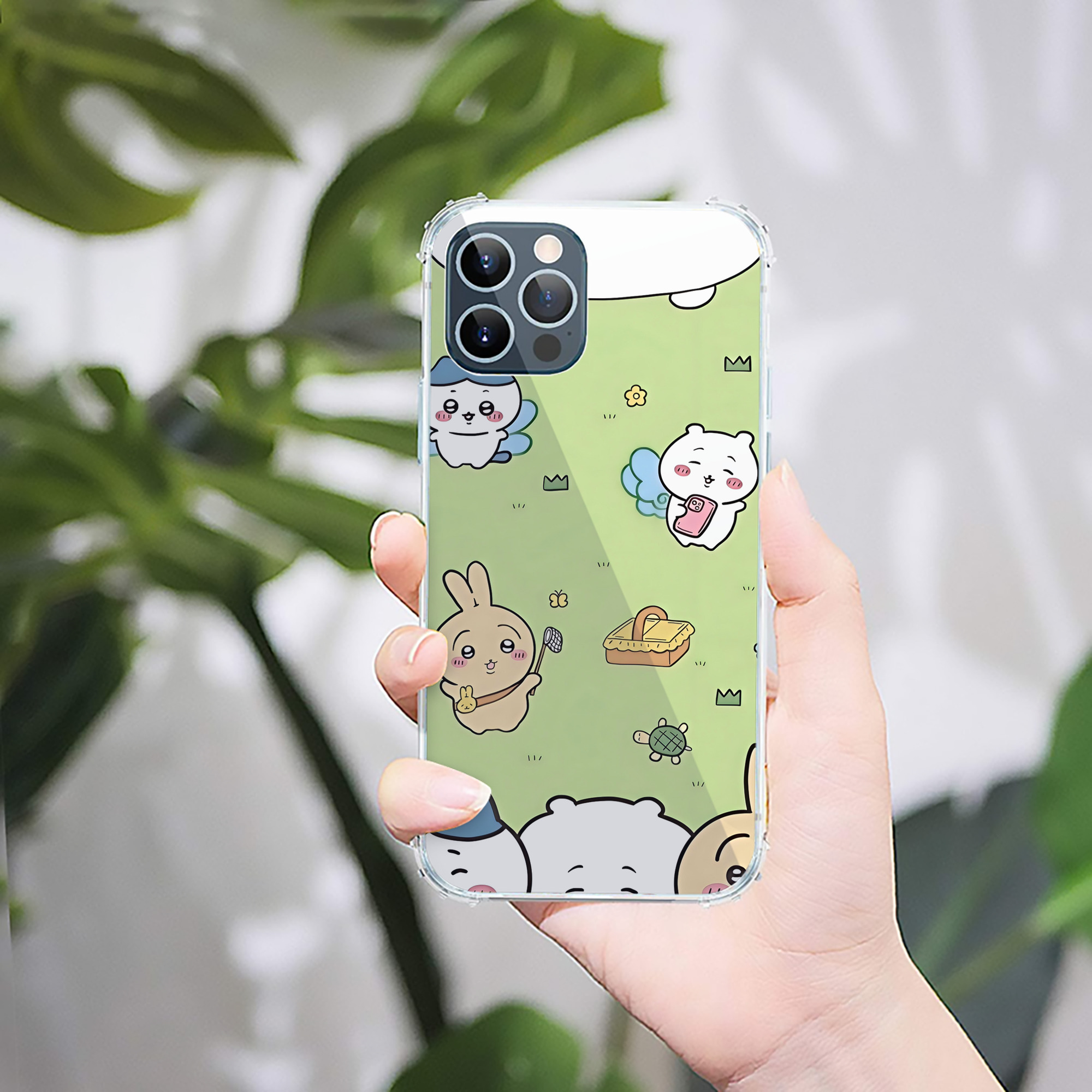 （画像用） ちいかわ Chii-kawa 【iPhone 12シリーズ対応】透明スマホケース（クリアソフトケース）